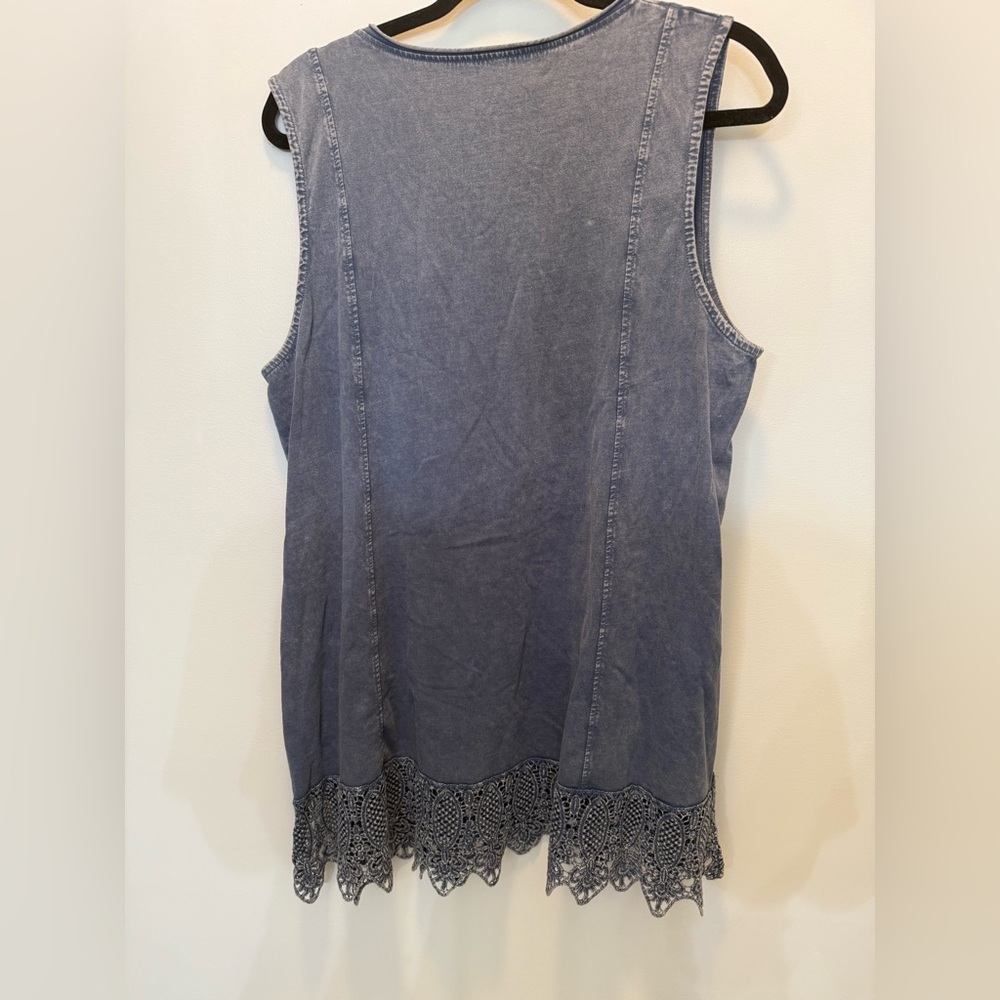 Coldwater Creek Cotton Sleeveless Dress with Lace Hem -‎ Size XL - Picture 5 of 8